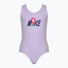 Costum de baie dintr-o bucată pentru copii Nike Multi Logo U-Back lilac bloom