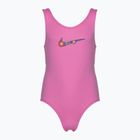 Costum de baie dintr-o bucată pentru copii Nike Multi Logo U-Back playful pink