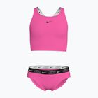 Costum de baie din două piese pentru copii Nike Logo Tape Crossback Midkini hyper pink