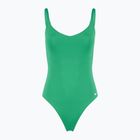 Costum de înot dintr-o piesă pentru femei Nike Essential V-Neck stadium green