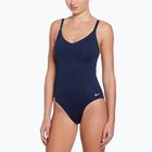 Costum de baie întreg pentru femei Nike Essential V-Neck midnight navy