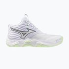 Încălțăminte de volei pentru femei Mizuno Wave Momentum Elite Mid white/balsam green/ambrosia