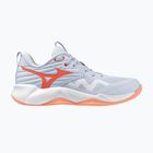 Încălțăminte de volei pentru femei Mizuno Wave Momentum Pro blue finch/lava orange/flamingo coral
