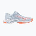 Încălțăminte de volei pentru femei Mizuno Wave Lightning Elite blue finch/white/lava orange