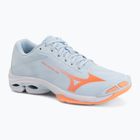 Încălțăminte de volei pentru femei Mizuno Wave Lightning Pro blue finch/lava orange/flamingo coral