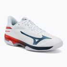 Încălțăminte de tenis pentru bărbați Mizuno Wave Exceed Court AC white/insignia blue/orange