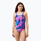 Costum de baie întreg pentru femei Speedo FL Printed Turnback brushy glitch/hope