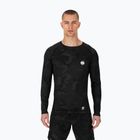 Bărbați Rashguard cu mânecă lungă Pitbull West Coast Net Camo 2 Rash black camo
