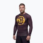 Rashguard cu mânecă lungă pentru bărbați Pitbull Rashguard Logo Palms brown