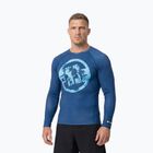 Rashguard cu mânecă lungă pentru bărbați Pitbull Rashguard Logo Palms blue