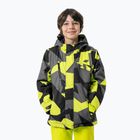 Jachetă de schi pentru copii 4F negru și galben HJZ22-JKUMN002