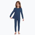 Set de lenjerie termică pentru copii WOOLCANO Merino 100% SET0683 albastru închis