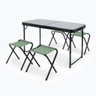 Masă pliabilă de camping + scaune KADVA CAMPtable set pentru 4-6 persoane gri