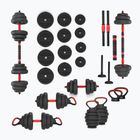 HMS SGN120 Pro Set 6W1 20kg greutăți negru/roșu