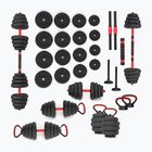 HMS SGN130 Pro Set 6W1 30kg greutăți negru/roșu