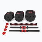 Set de gantere cu conexiune la halteră HMS SGP20 20 kg negru/roșu