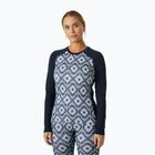 Bluză termică damă Helly Hansen Lifa Merino Midweight Graphic Crew navy star pixel