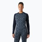 Bluză termică damă Helly Hansen Lifa Merino Midweight Graphic Crew navy nordic rose aop