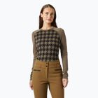 Bluză termică damă Helly Hansen Lifa Merino Midweight Graphic Crew sepia houndstooth aop