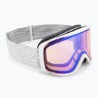 Ochleari de schi Smith Rally white chunky knit/blue sensor mirror