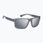 Ochelari de soare polarizați pentru bărbați Polaroid PLD 2158/S gri mat/gri argintiu oglindă