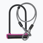 Lacăt de bicicletă OnGuard Neon 8154PN U-Lock black/pink