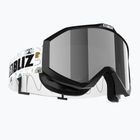 Ochelari de schi pentru copii Bliz Liner Jr black white logo/brown&silver mirror