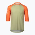 Tricoul de ciclism pentru bărbați POC MTB Pure 3/4 prehnite green/zink orange