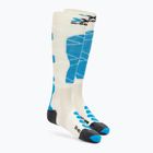 Șosete de schi pentru femei X-Socks Ski Silk Merino 4.0 alb/negru/turquoise