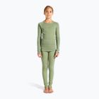 Lenjerie de corp termică pentru copii ODLO Active Warm Eco Long oțel gri melange/verde mat