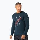 Longsleeve pentru bărbați super.natural Kryssede Ski blueberry/fresh white/high risk red
