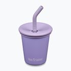 Cană KLEAN KANTEEN Steel Straw Lid 296 ml paisley purple
