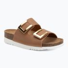 Șlapi de damă Scholl Montery 2 Straps Ad Med cognac