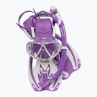 Set de scufundări pentru copii Cressi Rocks Jr Set lilac/white