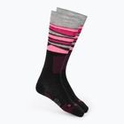 Șosete de schi pentru femei Mico Light Weight Superthermo Natural Merino Ski nero/fucsia fluo