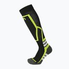 Șosete de schi pentru copii Mico Medium Weight Warm Control Ski nero giallo fluo