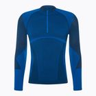 Tricou termic pentru bărbați Mico Warm Control Zip Neck albastru IN01852