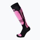 Șosete de schi pentru copii Mico Light Weightsuperthermo Merino Ski nero/fucsia fluo
