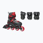 Role pentru copii cu protecții Rollerblade Fury Combo Jr black/red