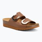Șlapi de damă Scholl Montery 2 Straps Ad Med cognac