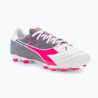 Ghete de fotbal Diadora Brasil Elite Veloce GR LPU pentru bărbați, alb/roz fluo/albastru fluo