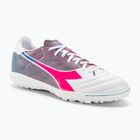 Ghete de fotbal pentru bărbați Diadora Brasil Elite Veloce GR TFR alb/roz fluo/albastru fluo