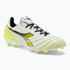 Ghete de fotbal Diadora Brasil Elite Tech GR ITA LPX pentru bărbați, alb/negru/galben-fluo