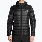 EA7 Emporio Armani Emporio Armani Train Core ID Down Light Hoodie cu glugă cu logo negru/auriu pentru bărbați