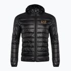 EA7 Emporio Armani Emporio Armani Train Core ID Down Light Hoodie cu glugă cu logo negru/auriu pentru bărbați