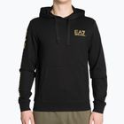EA7 Emporio Armani Emporio Armani Train Logo Series Hoodie Extended Logo Coft negru/aur tricou cu logo negru/auriu pentru bărbați