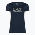 Tricou EA7 Emporio Armani Train pentru femei, de culoare albastru marin strălucitor/logo auriu deschis