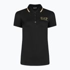 Tricou polo negru EA7 Emporio Armani Train Core pentru femei