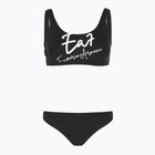 Costum de baie din două piese pentru femei EA7 Emporio Armani Maxi Logo Bikini Top black