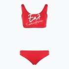 Costum de baie din două piese pentru femei EA7 Emporio Armani Maxi Logo Bikini Top racing red